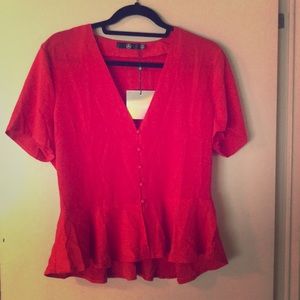 Beautiful Red Peplum Blouse